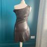 Brown faux leather mini dress. Size M Image 3