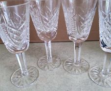 SET OF 4 Irish Waterford Crystal Cut Glass Sherry Glasses Pattern Clare