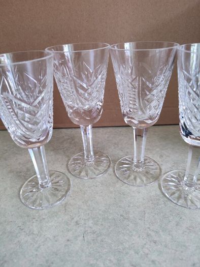 SET OF 4 Irish Waterford Crystal Cut Glass Sherry Glasses Pattern Clare