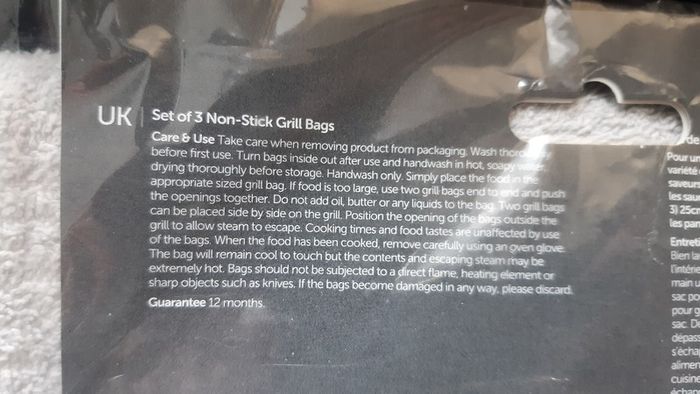 KitchenCraft Non Stick Grill Bags, Pack of 3