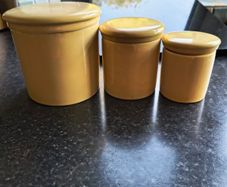 ceramic yellow storage jars