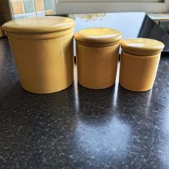 ceramic yellow storage jars