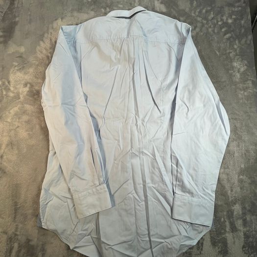 HUGO BOSS Smart Shirt Size 16 M 41 - Light Blue Office Slim Fit Long Sleeve