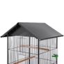 Bird Cage with Roof Grey 66x66x155 cm Steel Image 2