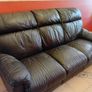 3 seater brown leather sofa Image 3