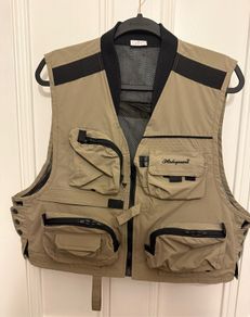 Men's Shakespeare Anglers Fishing Gilet/Waistcoat - Khaki- Pockets