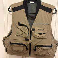 Men's Shakespeare Anglers Fishing Gilet/Waistcoat - Khaki- Pockets