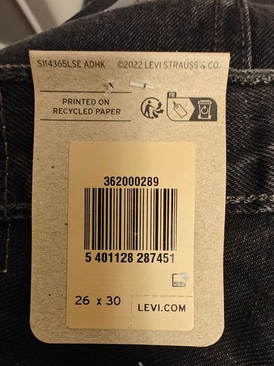 Levis brand new women 501 Crop Jeans, color black , size 26