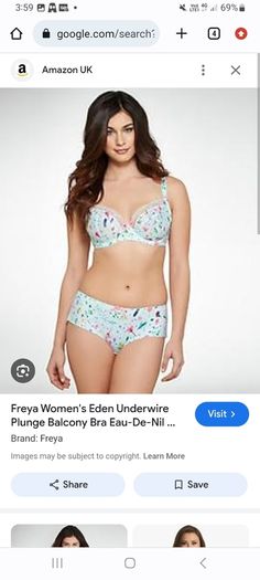 Freya Eden - Underwire Plunge Balcony Bra 30F - Brand RRP 38