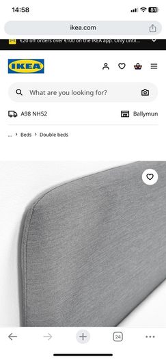 Ike Slattum Grey Double Bed Fram