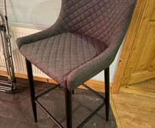 2 grey kitchen bar stools