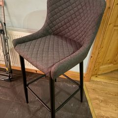 2 grey kitchen bar stools