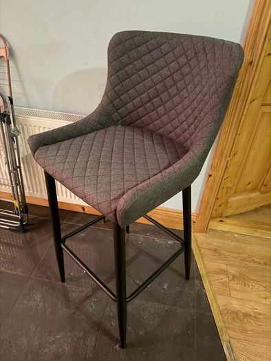 2 grey kitchen bar stools