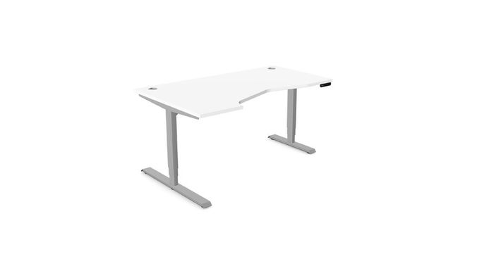 Leap Electric Height Adjustable desk Radial top 1600x1000