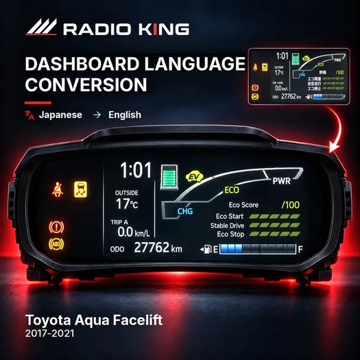 Toyota Aqua Facelift Dashboard Language Conversion 2017-2021