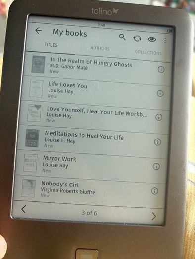 Tolino e-reader loaded with over 50 free books