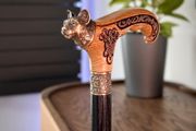Unique Handmade Walking Stick, Kitty with Celtic Knot Handle, Never Used
