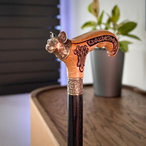 Unique Handmade Walking Stick, Kitty with Celtic Knot Handle, Never Used