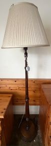 Mid-Century Vintage Hand Turned Wooden Floor Lamp