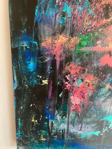Large Original Abstract Painting Dublin Tropical Sea Seascape Surfing Theme