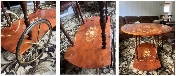 Vintage-style, mobile wooden tea trolley/ drinks cart