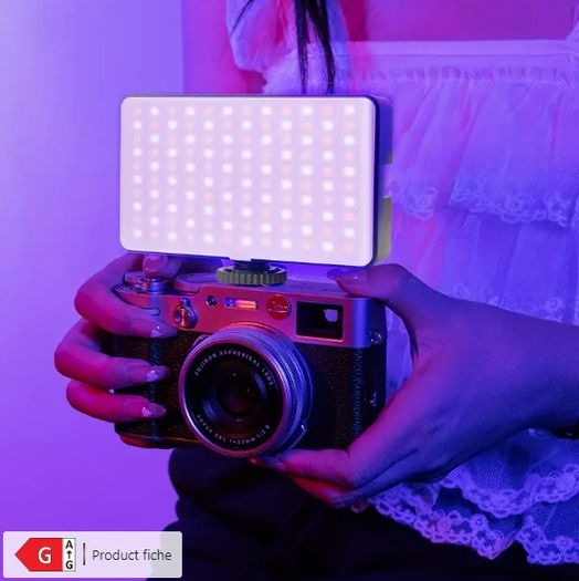 ZOMEI RGB Video Light Portable LED Camera Light Panel, 0-360 Full Color, Rechargeable