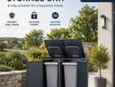 Double Metal Wheelie Bin Storage Box for 2 x 240L Bins Lockable Anthracite Powder-Coated Steel Bin Store