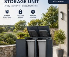 Double Metal Wheelie Bin Storage Box for 2 x 240L Bins Lockable Anthracite Powder-Coated Steel Bin Store