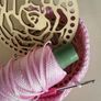 Crochet Storage Basket with Wooden Rose Lid Image 7
