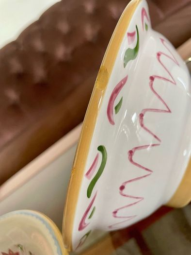 Three Discontinued Nicholas Mosse Kelloggs Hand Painted Breakfast Bowls