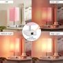Touch Table Lamp, Pink Bedside Lamps with 3 Way Dimmable, Small Bedside Lamp with USB C+A Charging Ports, Bedroom Lamp for Bedroom Living Room with Pink Fabric Shade (LED Bulb Included) Image 2