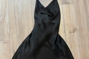 Zara black satin mini dress S