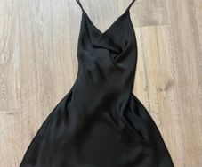 Zara black satin mini dress S