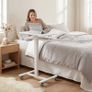 Height-Adjustable Sit-Stand Desk, Mobile Desk with Keyboard Tray, Casters and Steel Frame Image 7