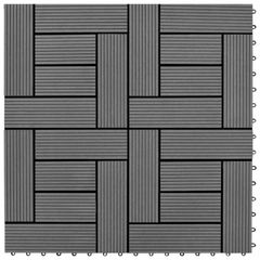 22 pcs Decking Tiles 30x30 cm 2 sqm WPC Grey