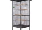 Bird Cage with Roof Black 66x66x155 cm Steel