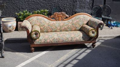 Victorian Carved Oak Settee
