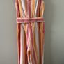 Orange peach cream and white striped jumpsuit 5-6 years Image 2
