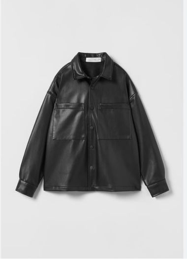 Zara faux leather shirt