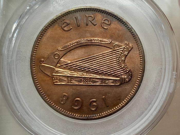 Proof Ireland 1d Penny 1968 Very Scarce in this Grade and colour