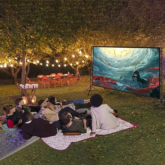 Projector Screen with Stand, 120 inch 16:9 for Home Theater, Outdoor Indoor Party (FREE SHIPPING)