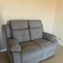 Hailey Biege & Slate Grey Fabric Recliner Sofa Set Image 5