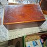 19th Century Victorian writing slope. It features a hinged lid that opens to create a sloped writing surface, traditionally lined with velvet. The box includes built-in compartments for storing pens, inkwells, and documents., postage available Image 4