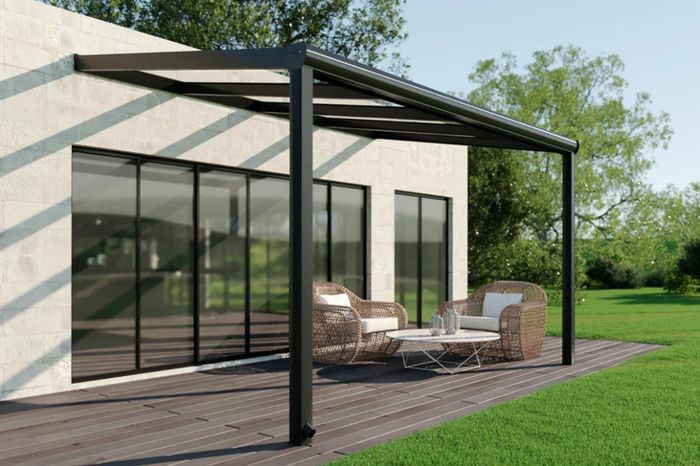 Aluminum pergola with tempered glass 10mm