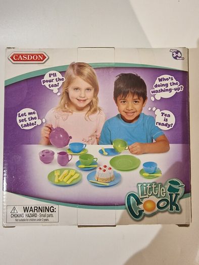 Casdon Little Cook Tea Set 32 Piece Kids Tea Party Playset Cups Plates Toy NEW