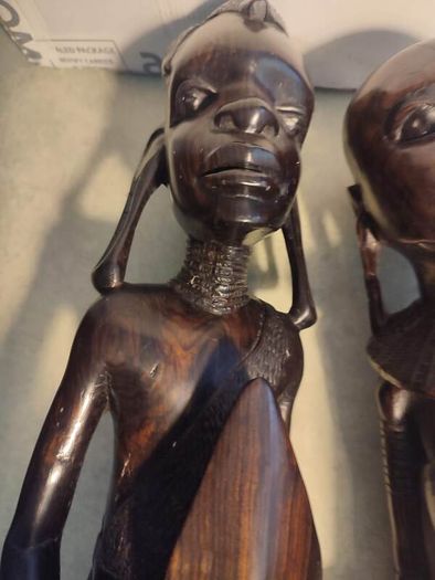 African male and female - wooden sculptures - wood carving - Africa - Ghana - second half of the 20th century