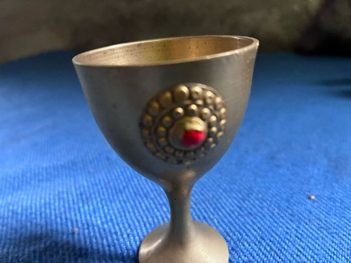 Single Vintage brass egg cup