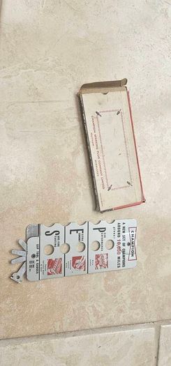 Vintage Plugometer  Spark Plug Gap Tool & Condition Chart
