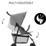 Grey - Super Lightweight Travel Pushchair with Raincover (only 5.9 kg) Compact & Foldable, Fully Reclining, XL Storage Basket, from Birth up to 15 kg Image 4