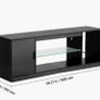 TV Stand  Modern Entertainment Center with Light Strip, Wooden TV Cabinet Storage with Glass Shelf and Adjustable Shelves Image 6